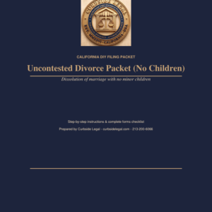 Uncontested Divorce Packet (No Children)